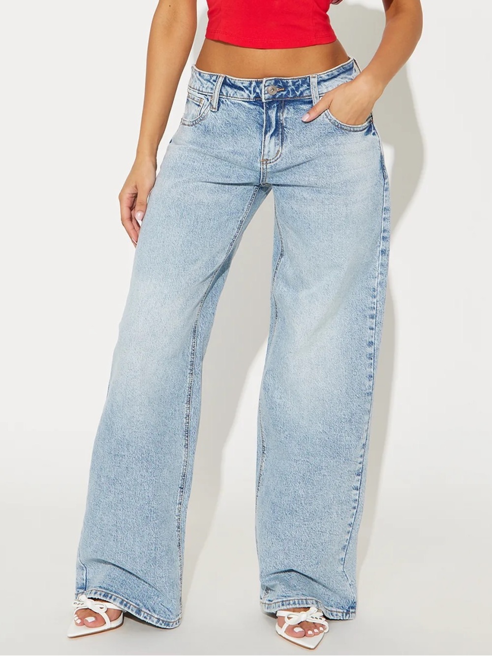 Fashion Nova Baggy Wide Leg Jeans